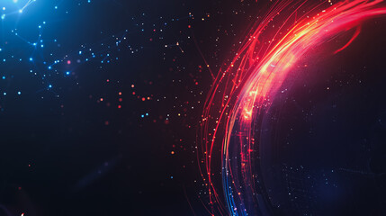 Fototapeta premium Abstract colorful business connection of lines from nodes It is connected to endless nodes and represents the innovation of communication cyber security in the network with black background