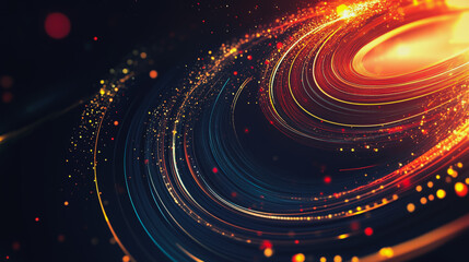 Obraz premium Abstract colorful business connection of lines from nodes It is connected to endless nodes and represents the innovation of communication cyber security in the network with black background