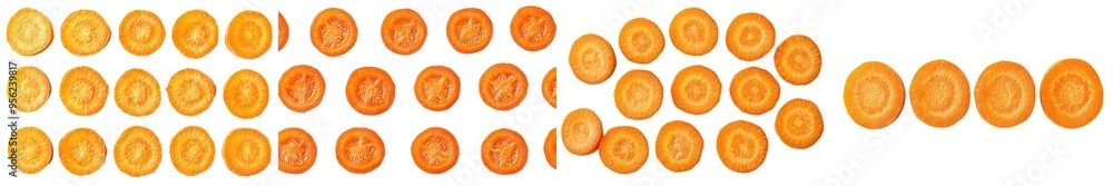 Aufkleber isolated carrot slice with full depth of field on white
