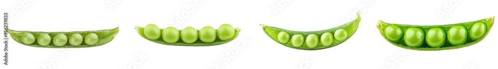 Poster this is a close-up of an isolated pea on a white background, with full depth of field.