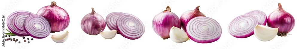Aufkleber An isolated white background with full depth of field shows garlic with a full depth of field.