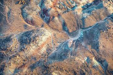 Aerial view on the landscape around thr Arches National Park, Utah