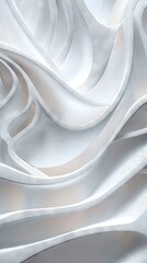 Soft White Fabric Waves with Elegant Minimalistic Flow