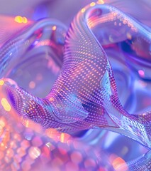 Soft Abstract Curves in Translucent Purple with Gentle Light