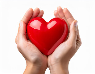 Fototapeta premium an image of red engagement box holding by hand of young girl