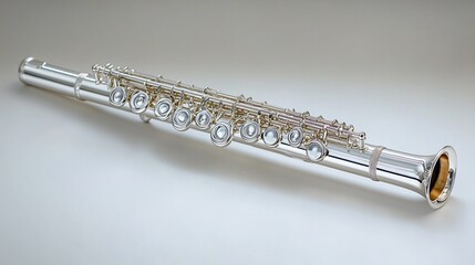 Fototapeta premium Flute silver finish elegant key design and reflective surface