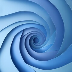 Abstract 3D Spiral Design with Layered Blue Paper Cut Effect