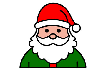 Santa Claus vector line art illustration