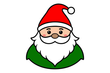 Santa Claus vector line art illustration