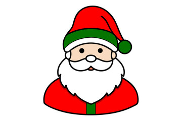 Santa Claus vector line art illustration