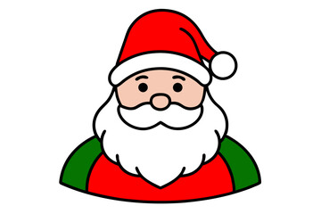 Santa Claus vector line art illustration