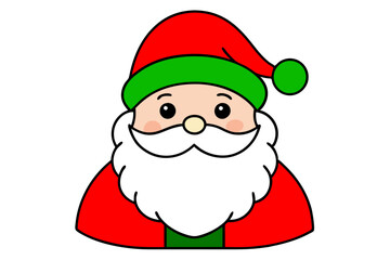 Santa Claus vector line art illustration