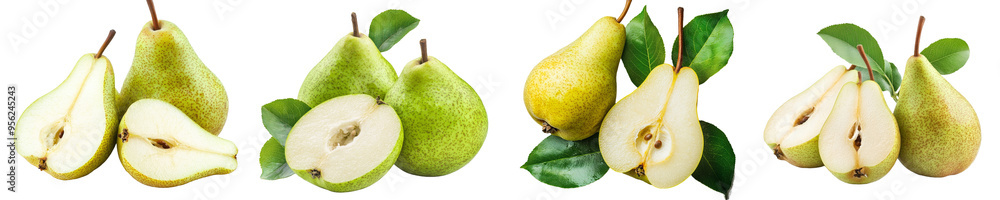 Poster An isolated pear with full depth of field on a white background