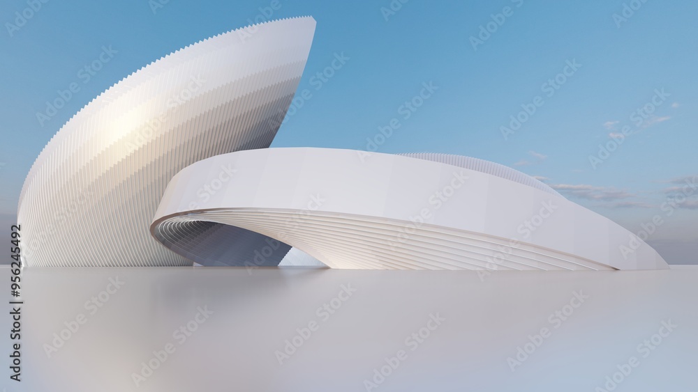 Poster futuristic architecture background 3d render
