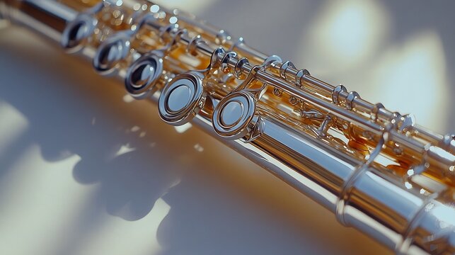 Flute silver finish elegant key design and reflective surface