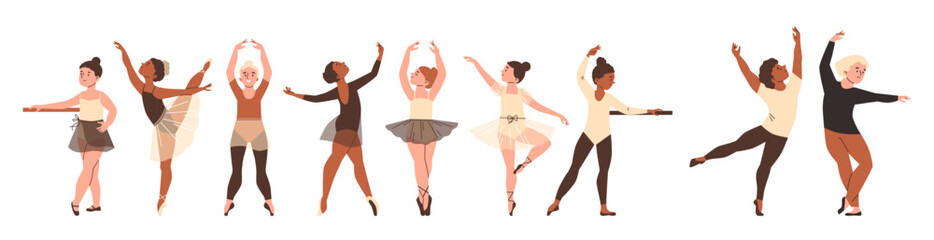 Diverse ballet children poses vector set © Kudryavtsev
