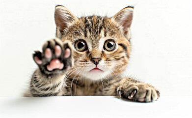 cat raising front paw generated by AI
