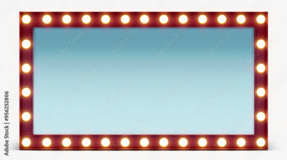 Poster uhd 4k resolution retro lightbox frame border with 16:9 aspect ratio.