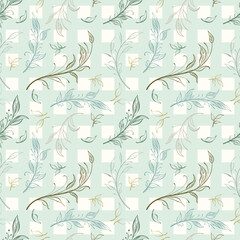 The pattern of cute small leaves and foliage branches. Pastel pattern of several types of small leaves