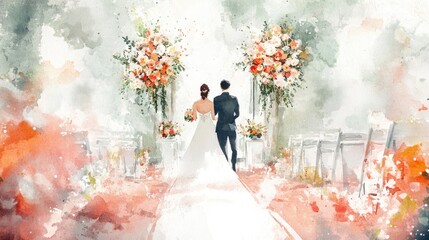 Watercolor Wedding Ceremony