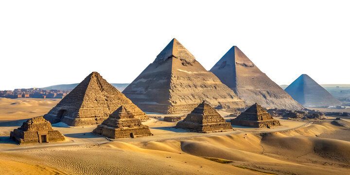 pyramid, cut out, desert, sandy, transparent, backgrounds, pyramid shape, egypt, ancient egyptian culture, cairo, international landmark, africa