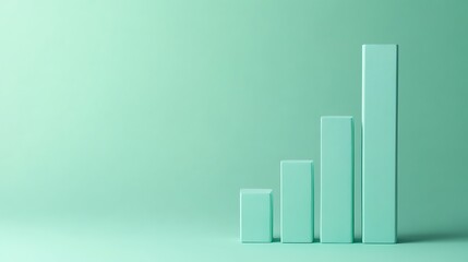 Bar Chart Showing Increasing Savings on Light Green Background
