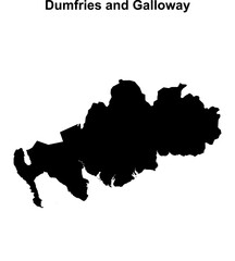 Dumfries and Galloway blank outline map