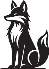 Obraz premium Fox animal Silhouette isolated on white background Minimalist fox vector illustration