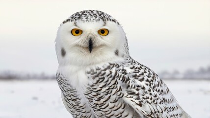 Obraz premium Snowy owl bundle (portrait, flying, standing) isolated on white PNG