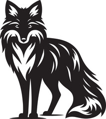 Fox animal Silhouette isolated on white background Minimalist fox vector illustration