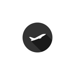 Flying up airplane icon isolated on transparent background