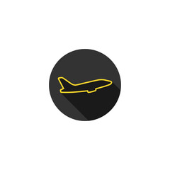 Flying up airplane icon isolated on transparent background
