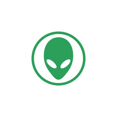 Obraz premium Alien head icon isolated on transparent background