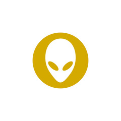 Fototapeta premium Alien head icon isolated on transparent background
