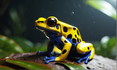 Golden Poison Dart Frog on Rock