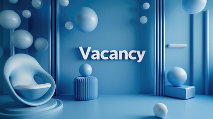 web graphic blue abstract background with the inscription "Vacancy"