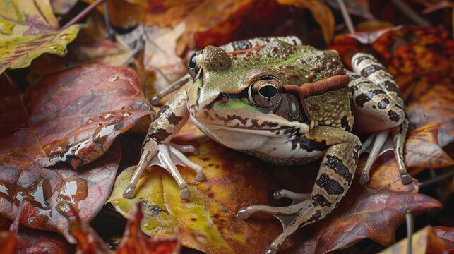 Southern Cricket Frog on Leaves Acris gryllus
