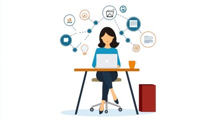 Fototapeta premium Digital Learning: Person Engaged in Online Education and Business Training on Laptop