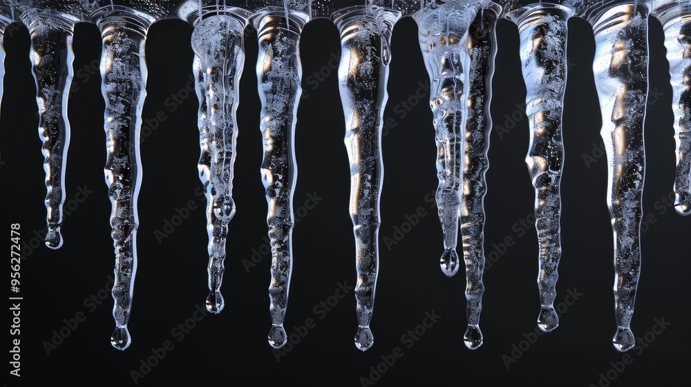 Poster icicles hanging in a row