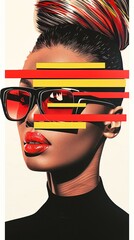 Stylish Woman in Sunglasses - Pop Art Portrait Illustration