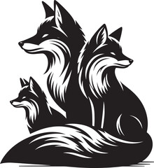 Fox animal Silhouette isolated on white background Minimalist fox vector illustration