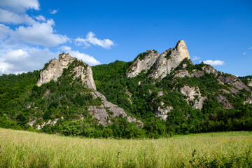 roccamalatina sassi park on a windy spring day