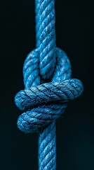 Intricately Tied Blue Rope: A Study in Texture and Form