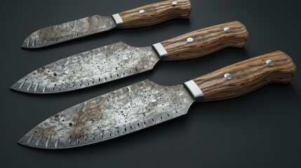 Fototapeta premium Serrated knives and wood handle