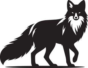 Fox animal Silhouette isolated on white background Minimalist fox vector illustration