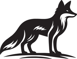 Fox animal Silhouette isolated on white background Minimalist fox vector illustration