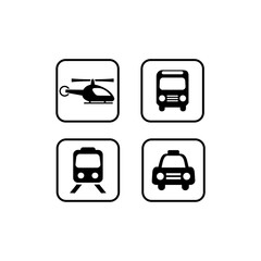 Transportation icon set isolated on white background.