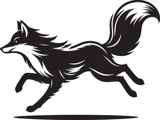 Fox animal Silhouette isolated on white background Minimalist fox vector illustration