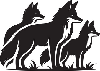 Fox animal Silhouette isolated on white background Minimalist fox vector illustration