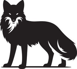 Fox animal Silhouette isolated on white background Minimalist fox vector illustration